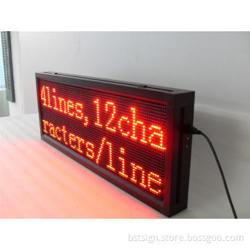P10 Red Color Semi-Outdoor Scrolling LED Message Sign